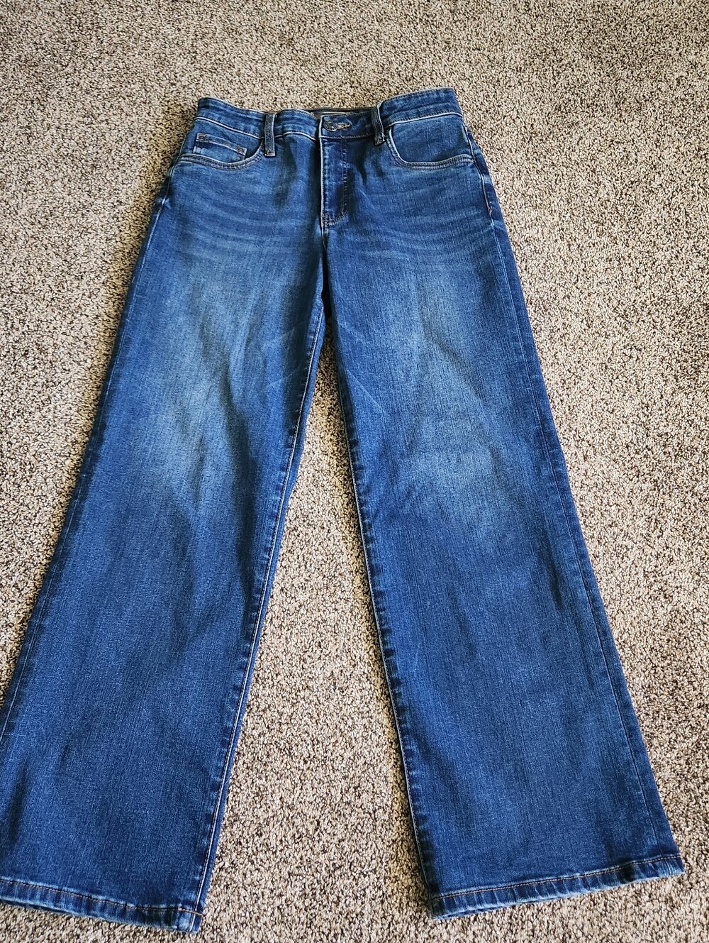 KUT from the Kloth High Rise Charlotte Fab Ab Blue Wide-Leg Denim Jeans Womens 4